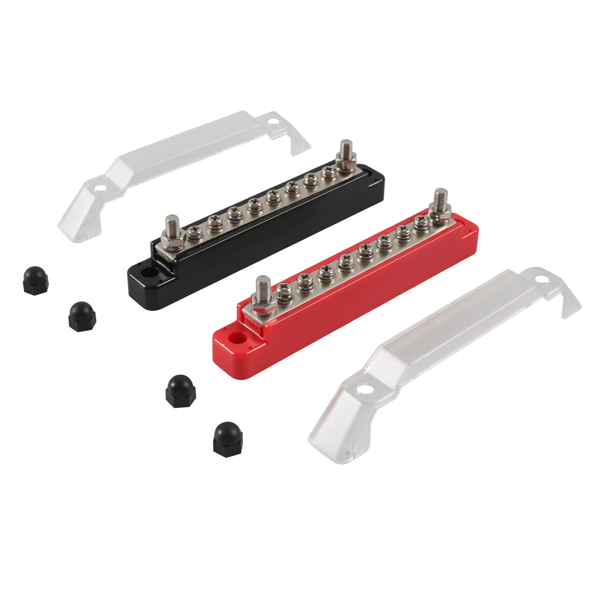 A7458 1Pair Black / Red 8-Way Bus Bar for Car Marine Boat Modified (with 4 Fixing Screws) A7458 1Pair Black / Red 8-Way Bus Bar for Car Marine Boat Modified (with 4 Fixing Screws)